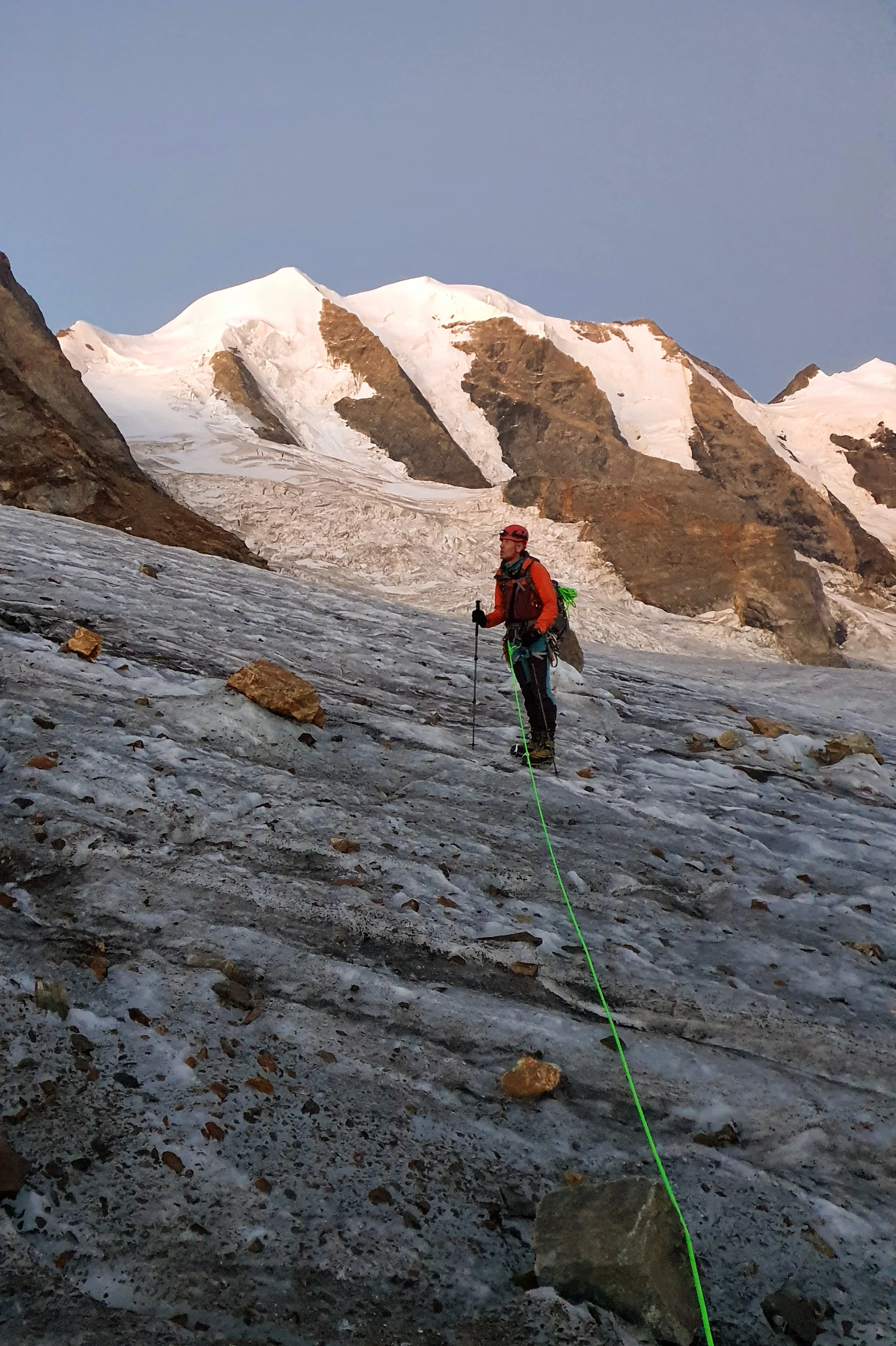 flacher Gletscherteil im Anstieg zum Piz Palü | © Philipp Kloss 2023