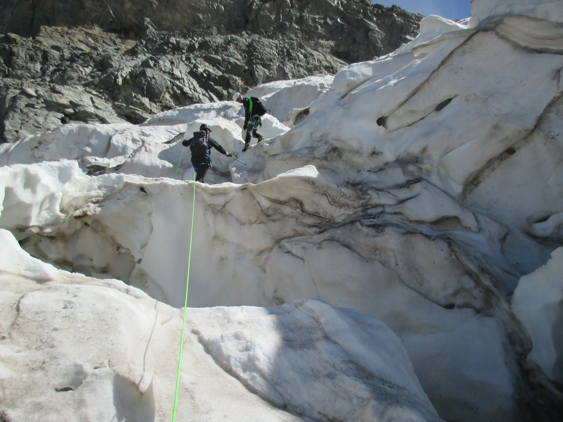Spaltenzone im Abstieg vom Piz Palü | © Paul Hoffmann 2023