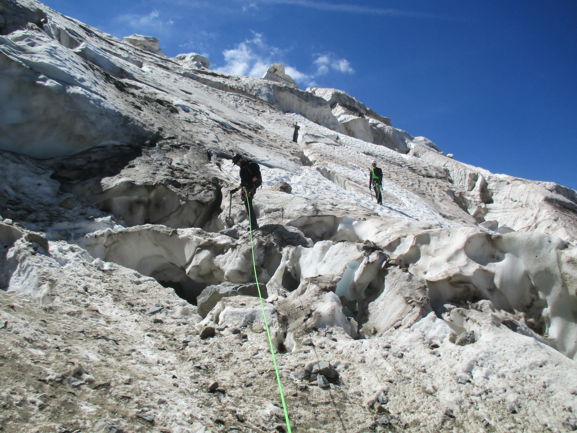 Spaltenzone im Abstieg vom Piz Palü | © Paul Hoffmann 2023
