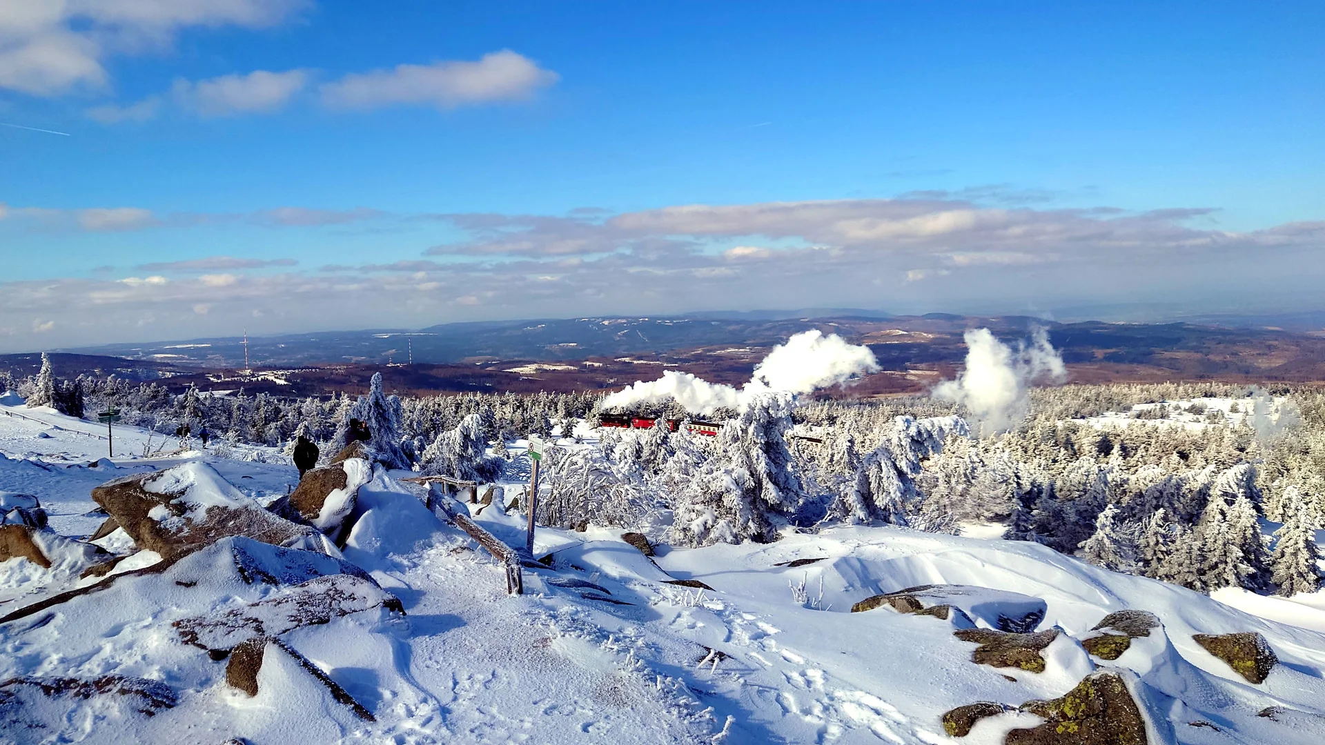 Brocken 2022 Brockenbahn vom Gipfel | © Ulrich Hoeding