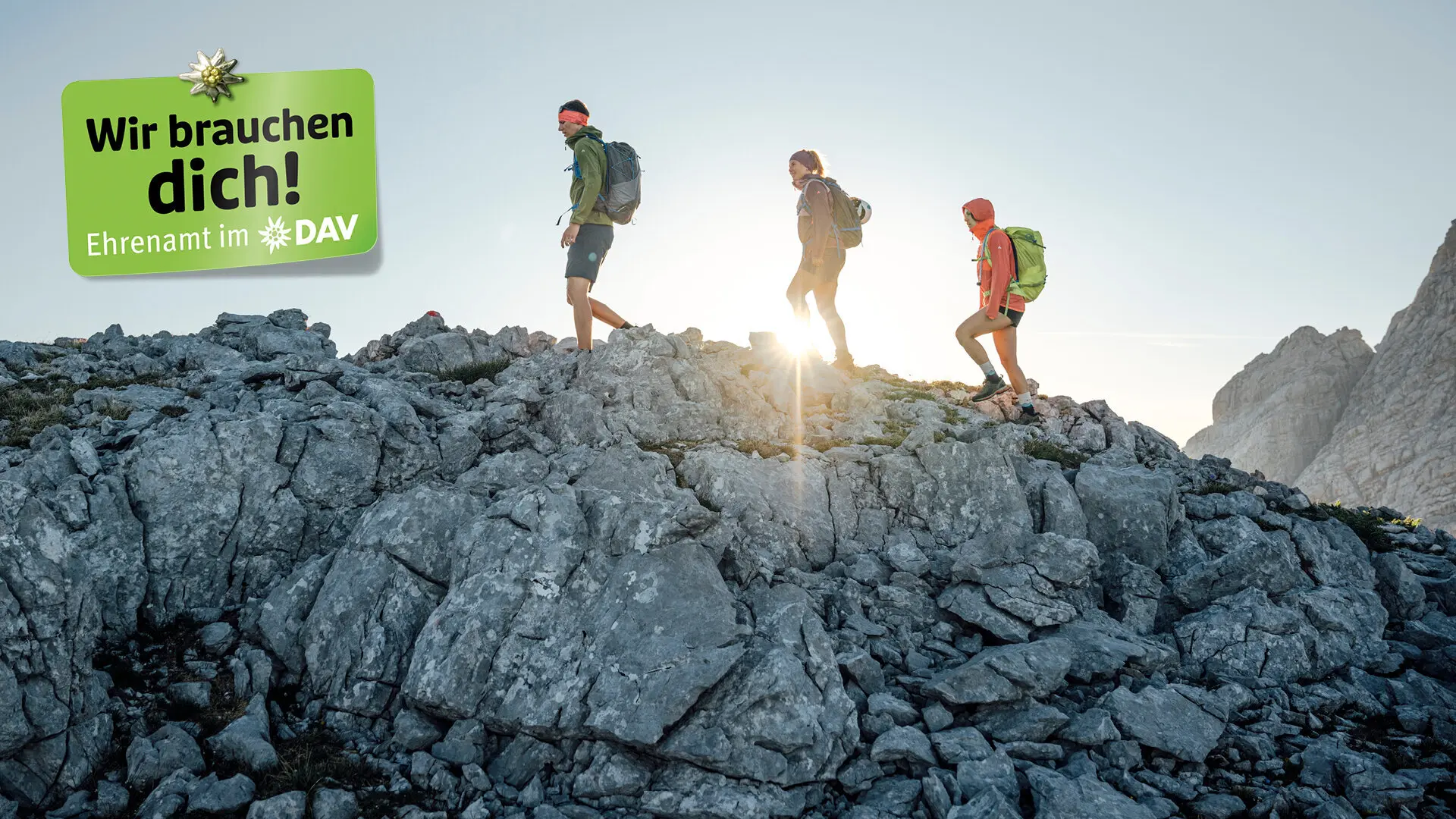 Kampagnenmotiv: Ehrenamtliche Unterstützung beim DAV - Imagefoto | © DAV /Julian Rohn